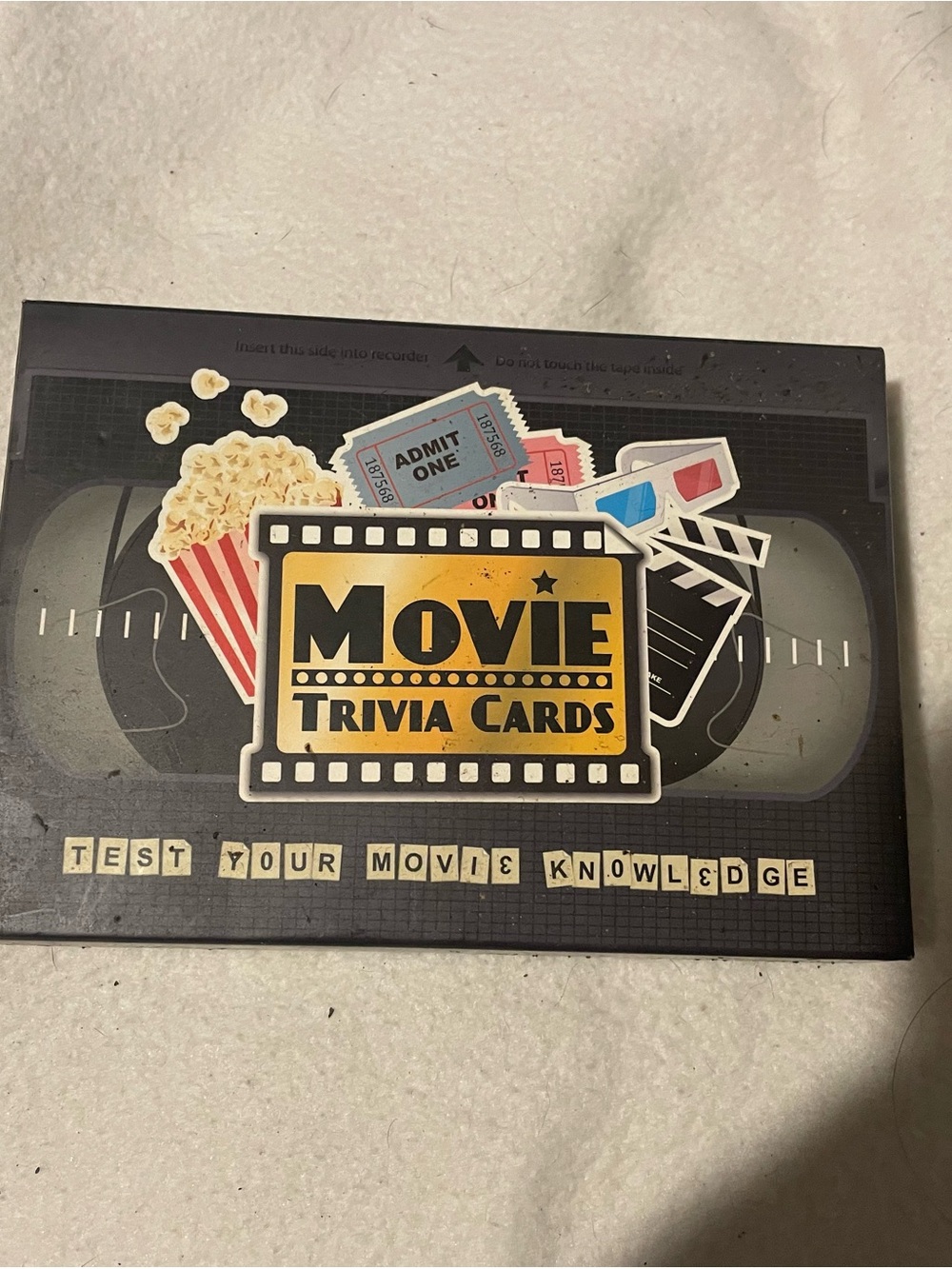 Movie Trivia Cards Game — Black and Yellow Game Box